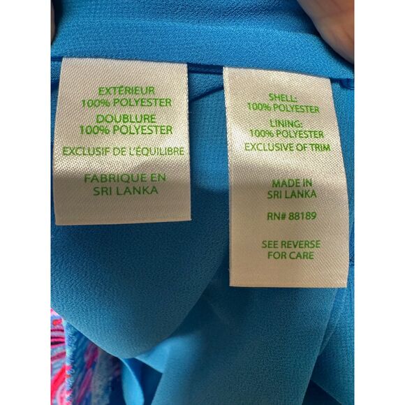 LILLY PULITZER Arcelle Printed Dress Ruby Red Wild Times Print Puff Sleeves Sz S - Picture 11 of 14